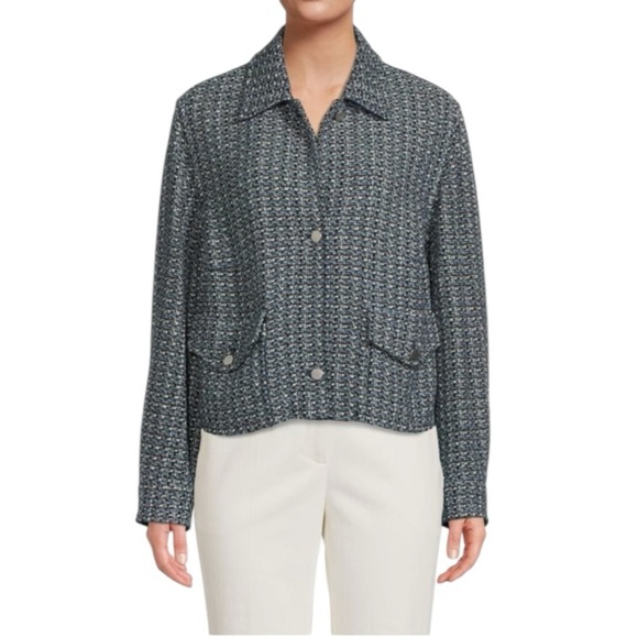 AKRIS PUNTO - Tweed Spread Collar Jacket Sz 14 - Picture 1 of 11